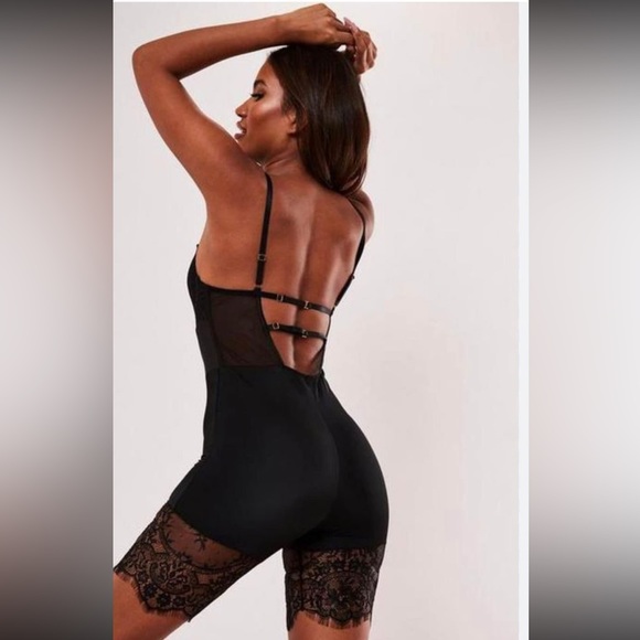 Missguided black lace unitard/romper - Picture 2 of 2